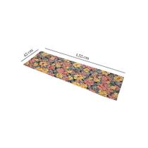 Tapete Passadeira Antirrapante Floral Para Cozinha Corredor 1,35 x 0,45