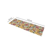 Tapete Passadeira Antirrapante Floral Para Cozinha Corredor 1,35 x 0,45