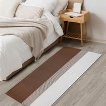 Tapete Passadeira Beira Cama Bruxelas 0.65 x 2,00 Antiderrapante Caramelo