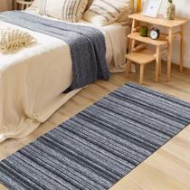 Tapete Passadeira Beira Cama Nantes Antiderrapante 0,65 x 2,00 Preto