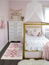 Tapete Passadeira Boho Gaia 45x140cm Pink - Antiderrapante