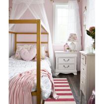 Tapete Passadeira Boho Listrado 45x140cm Natural/Pink - Antiderrapante