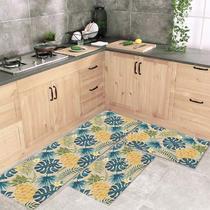 Tapete Passadeira Cozinha Flora 120x40 + 2 Capachos 60x40 Tapete Passadeira Cozinha Flora 120x40 + 2 Capachos 60x40