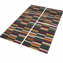 Tapete Passadeira Cozinha Multicolor 120x40 + 2 Capachos 60x40