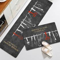 Tapete Passadeira de Cozinha Antiderrapante Estampado 2 pçs