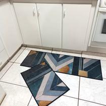 Tapete Passadeira de Cozinha Antiderrapante Estampado 2 pçs
