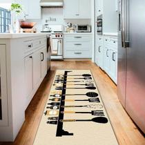 Tapete Passadeira De Cozinha Cutlery 160x50 Antiderrapante