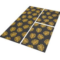 Tapete Passadeira de Cozinha Leaf 120x40 + 2 Capachos 60x40 Tapete Passadeira de Cozinha Leaf 120x40 + 2 Capachos 60x40