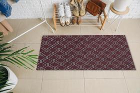 Tapete Passadeira Geométrica 1,35M x 50CM Antiderrapante Vinho Para Quarta Sala ou Cozinha