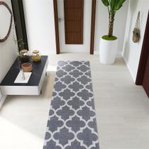 Tapete Passadeira Grande 200cm x 45cm Antiderrapante Para Quarto Casal Banheiro Cozinha Decorativo Casa Cinza