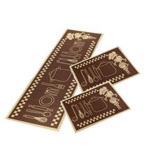 Tapete Passadeira Jogo Cozinha 3 Pçs Antiderrapante Emborrachado Macio Lavavel Planejado Simples