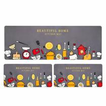 Tapete Passadeira Jogo Cozinha 3 Pçs Antiderrapante Emborrachado Macio Lavavel Trilho Simples Basico Tapete Passadeira Jogo Cozinha 3 Pçs Antiderrapante Emborrachado Macio Lavavel Trilho Simples Basico