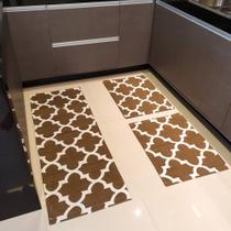 Tapete Passadeira Kit Com 3 Peças Cozinha Antiderrapante - bello lar decorações