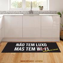 tapete passadeira Não tem Luxo Mais tem Louça 140x40cm