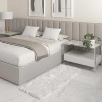 Tapete Passadeira Quarto Antiderrapante Branco 50 x 140 cm