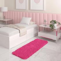 Tapete Passadeira Quarto Antiderrapante Rosa 50 x 140 cm
