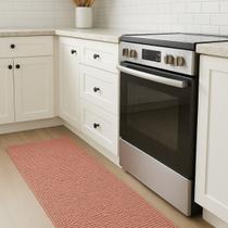 Tapete passadeira soft antiderrapante macarrão cor rosa