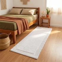 Tapete Passadeira Suez 60CM X 120CM Algodão Antiderrapante Branco Kacyumara Tapete Passadeira Suez 60CM X 120CM Algodão Antiderrapante Branco Kacyumara