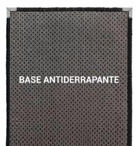 Tapete passadeira trilho sem pelo sislle 66 x 1,80 100% antiderrapante sala quarto corredor varanda (ps-33-preto/cinza)