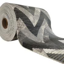 Tapete Passadeira Zig Marmore Cinza Kapazi Largura 65cm x 1m