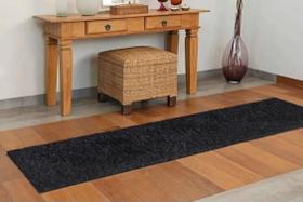 Tapete passarela trilho passadeira 0,66x1,80 antiderrapante sala hotel quarto pousada silky lancer (sl-04-preto)