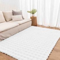 Tapete Pele Bubble 1,00 x 1,50 Branco Niazitex