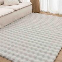 Tapete Pele Bubble 1,50 x 2,00 Prata Niazitex