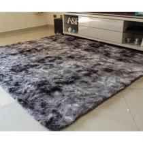 Tapete Pelo Alto Mesclado 200x140 cinza para Quarto e Sala Casen