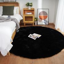 Tapete Pelúcia Faux Rabbit Fur Ghouse - 150cm - Preto - Quarto e Sala