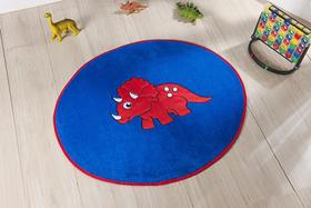 Tapete Pelúcia Infantil Bebê Formato Dinossauro Azul Royal