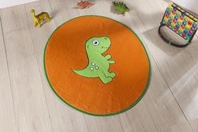 Tapete Pelúcia Infantil Bebê Formato Dinossauro Laranja