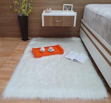 Tapete Pelúcia Peludo 160x100 cm Pelo Alto 7cm Manta p/ Sofá