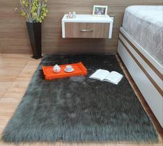 Tapete Pelúcia Peludo 160x100 cm Pelo Alto 7cm Manta p/ Sofá