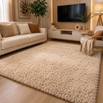 Tapete Peludo Felpudo 3x2 Metros Grande Pelúcia Sala TV Quarto Conforto Térmico Decoração Luxo