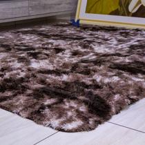 Tapete Peludo, Marrom Mesclado, Silk Threads, 2,00 x 1,40