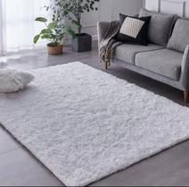 Tapete Peludo Sala Quarto Branco Off Whrite Neve 2x1,4 Metros - LFC STORE