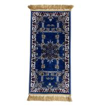 Tapete Persa Royal Azul 50x85cm Fio Acetinado - Decoração para Quarto e Sala Tapete Persa Royal Azul 50x85cm Fio Acetinado - Decoração para Quarto e Sala