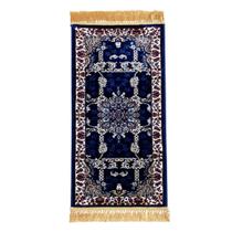 Tapete Persa Royal Azul Marinho 50x100cm Fio Acetinado - Decoração para Quarto e Sala Tapete Persa Royal Azul Marinho 50x100cm Fio Acetinado - Decoração para Quarto e Sala