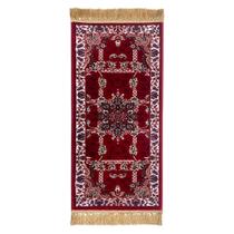 Tapete Persa Royal Vermelho 50x100cm Fio Acetinado - Decoração para Quarto e Sala