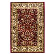 Tapete Persa Vermelho Bege Florais 100x150cm 290 Milhões Nós