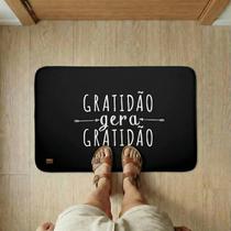 Tapete Personalizado Antiderrapante de Porta Preto Gratidão Tapete Personalizado Antiderrapante de Porta Preto Gratidão