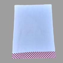 tapete pet tapete higiênico lavável tapetinho cachorro pequeno e médio 67x47cm (branco/rosa bolinhas)