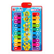 Tapete Piano Musical Educativo Para Crianças Com Teclas Sensíveis e Instrumentos