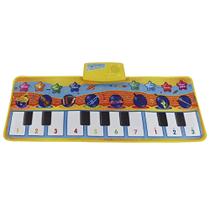 Tapete Piano Musical Faz Som infantil Colorido Com 10 melodias Controle de volume Grava 28x80cm KaBaby - 16221B