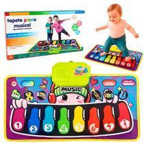 Tapete Piano Musical Infantil Com Instrumentos Musicais Dobrável Educativo Com Controle De Volume