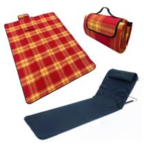 Tapete Piquinique Xadrez Praia Parque Com Espreguiçadeira