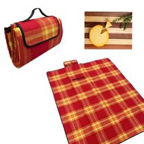 Tapete Piquinique Xadrez Praia Parque Toalha + Tábua Corte Frios