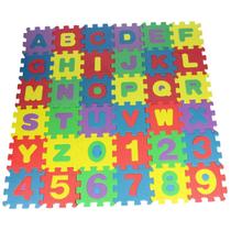 Tapete Piso Borracha Eva Infantil tatame Letras Alfabeto E Números 36 peças