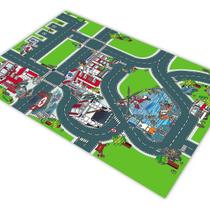 Tapete Pista Carrinho Hotcars Ilustrada Hospital 1,4X1,0M