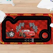 Tapete pista para brincar de carrinho Relâmpago Mcqueen 100x170cm
